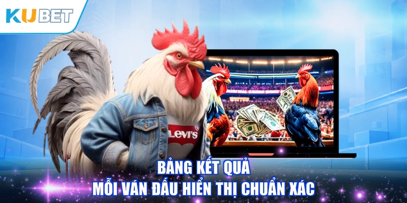 Bảng kết quả mỗi ván đấu hiển thị chuẩn xác
