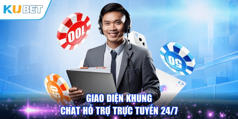 Giao diện khung chat hỗ trợ trực tuyến 24/7