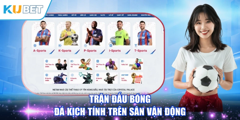 Trận đấu bóng đá kịch tính trên sân vận động